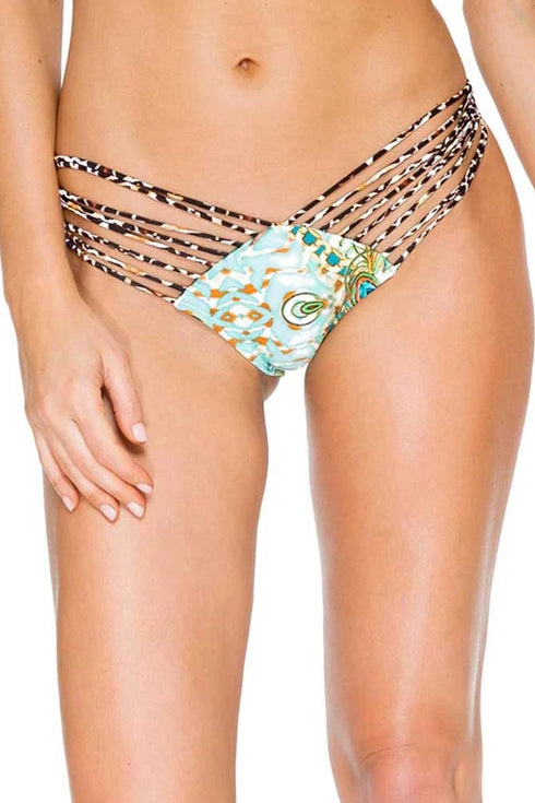 Luli Fama Guantanamera Strappy Brazilian Ruched Back Bottom